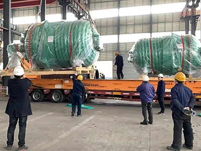 Эмалированный реактор 20000 л с рубашкой из полутруб, отгруженный клиенту в США