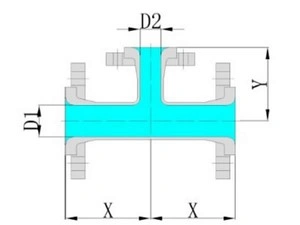 Эмалированные тройник и крестовина переходные