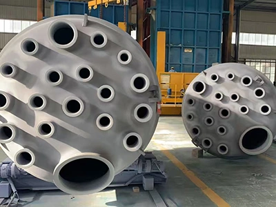 Многопатрубковая крышка реактора с белым эмалевым покрытием