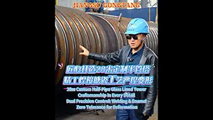 28-метровая эмалированная колонна с рубашкой из полутруб, изготовленная на заказ